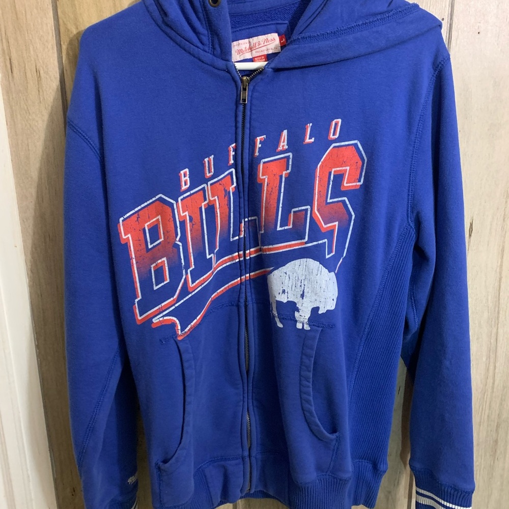 VINTAGE THROWBACK Mitchell & Ness Blue Buffalo Bills Hoodie